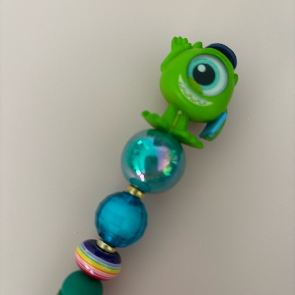 Disney Doorables: Monster INC: Mike with books handmade beaded pen